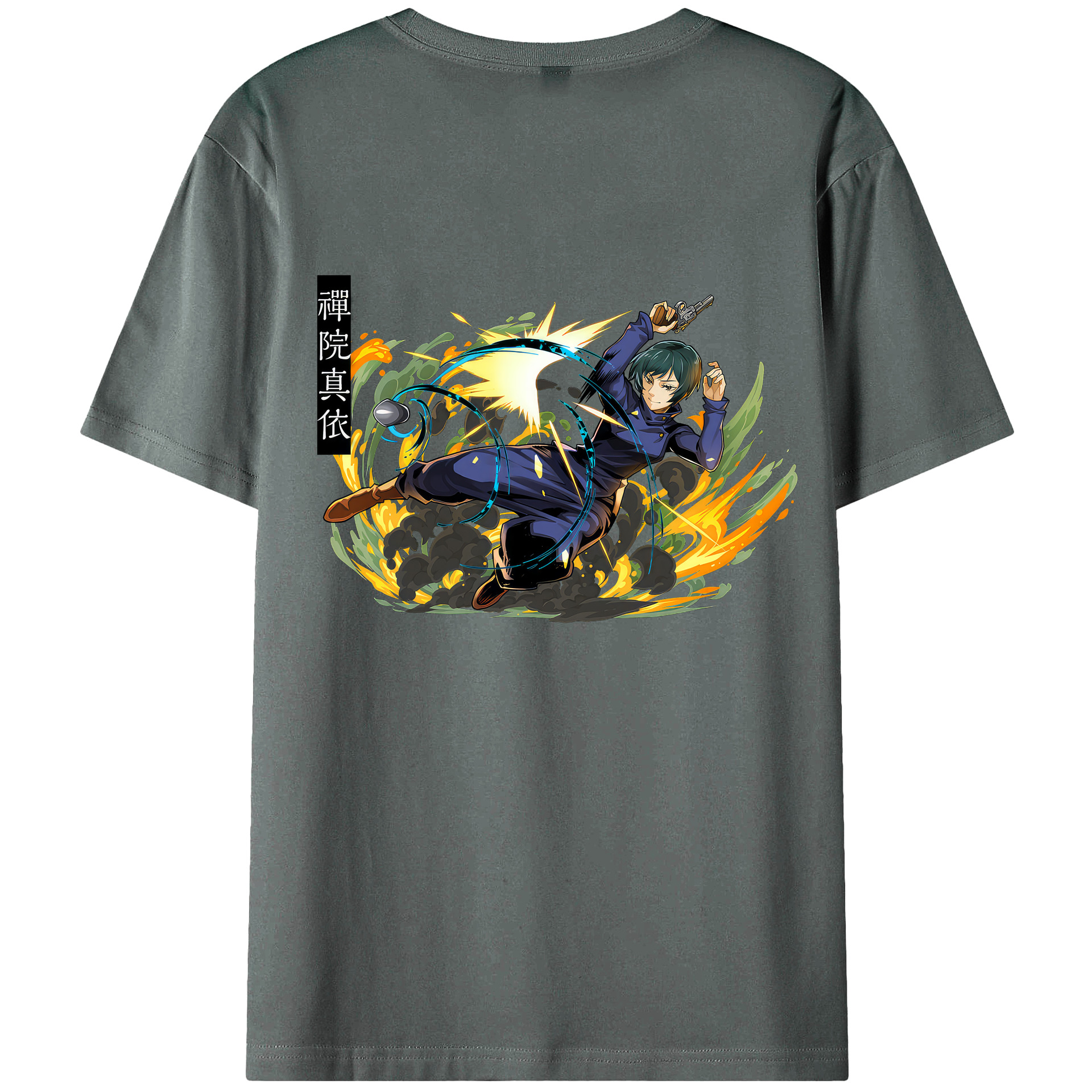 （画像用） 呪術廻戦 Jujutsu Kaisen 綿100％ メンズ半袖Tシャツ（バックプリント） 通気性
